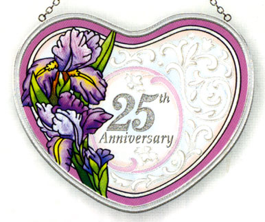 25th Wedding Anniversary Heart Suncatcher 13