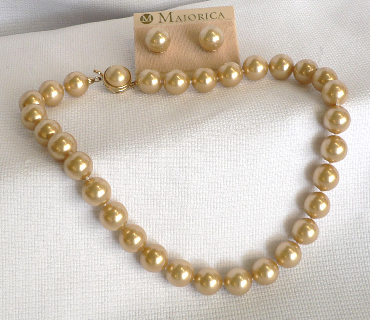 Majorica Pearl Single Strand Necklace With Box - Etsy India